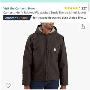Carhartt Sherpa duck lined jacket dark brown